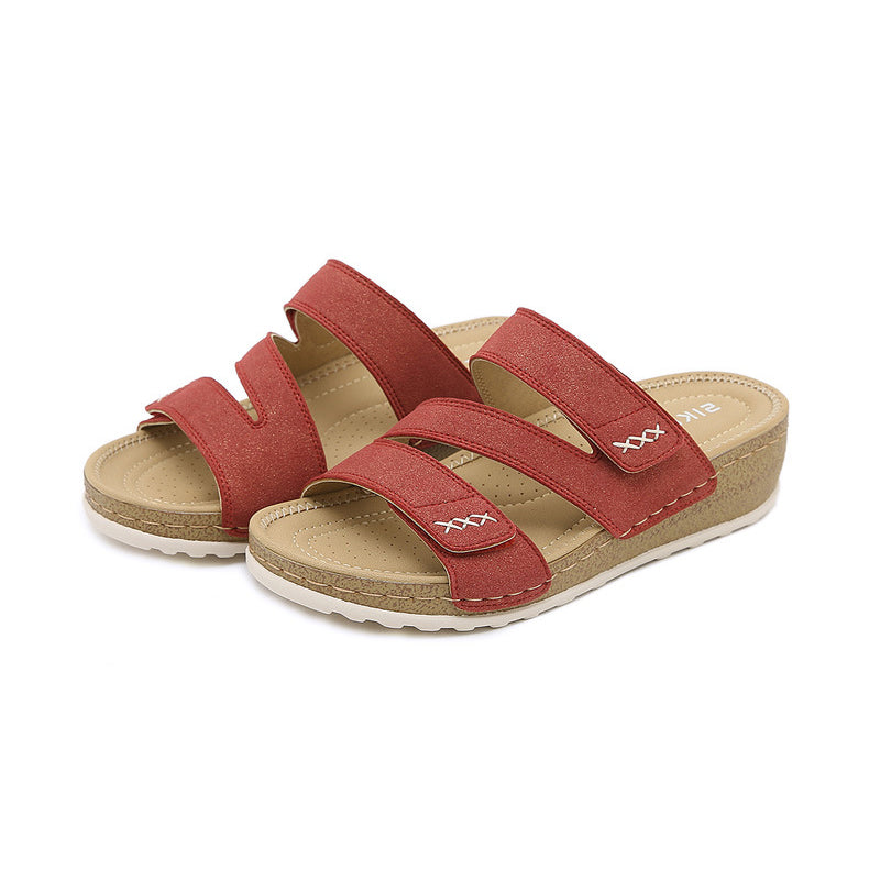 Fashionable And Comfortable Cross-Band Platform Wedge Sandals
