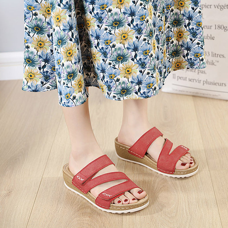 Fashionable And Comfortable Cross-Band Platform Wedge Sandals