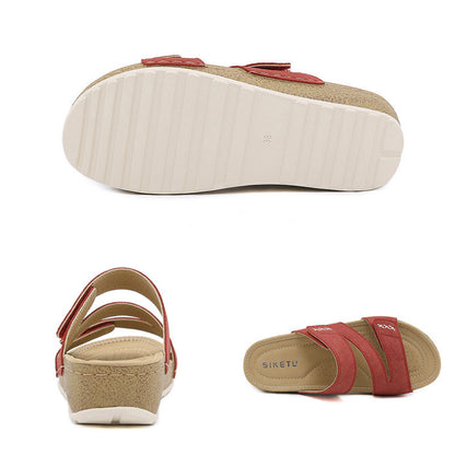 Fashionable And Comfortable Cross-Band Platform Wedge Sandals