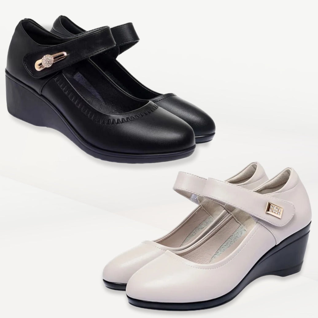 Classic low wedge heel casual shoes