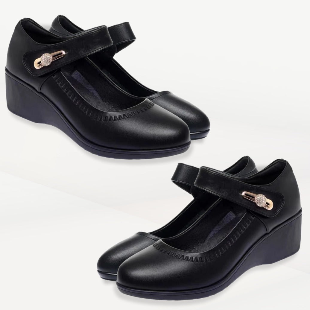 Classic low wedge heel casual shoes