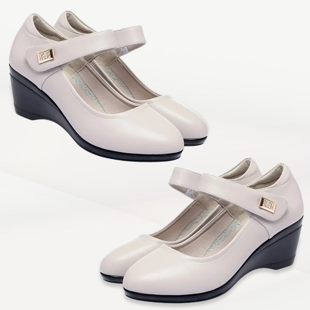 Classic low wedge heel casual shoes