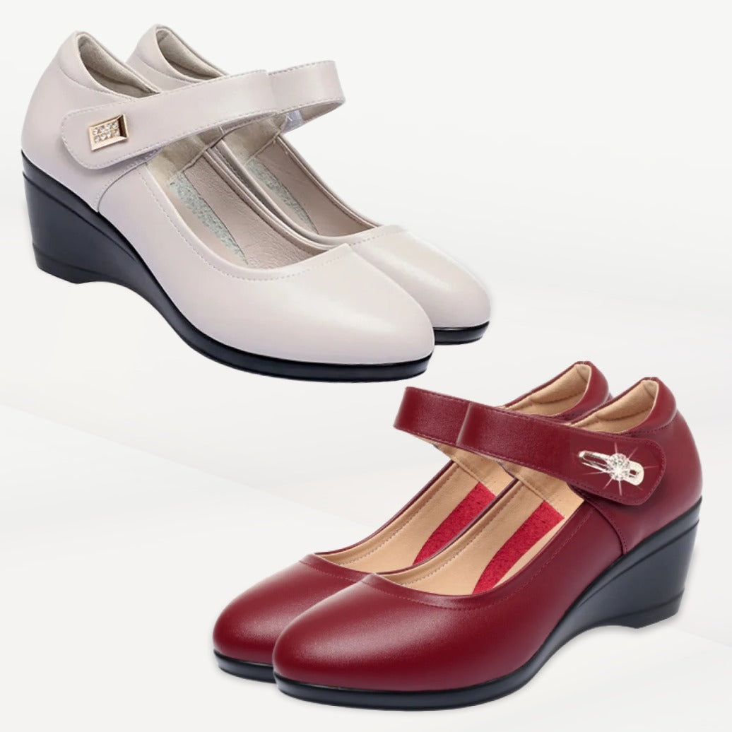 Classic low wedge heel casual shoes