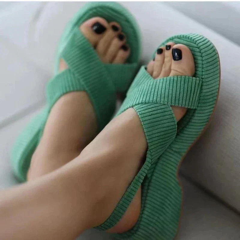 Sandals with cross strap