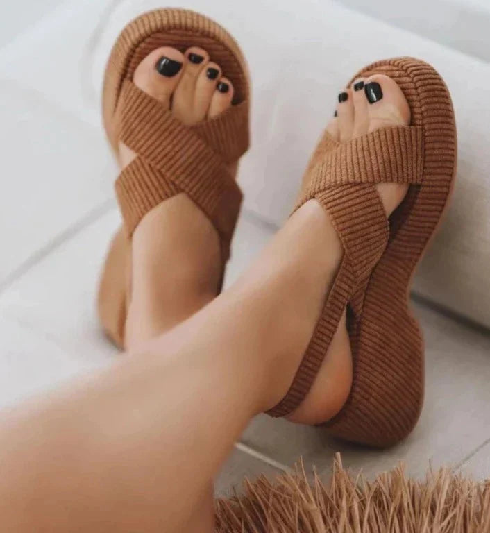 Sandals with cross strap