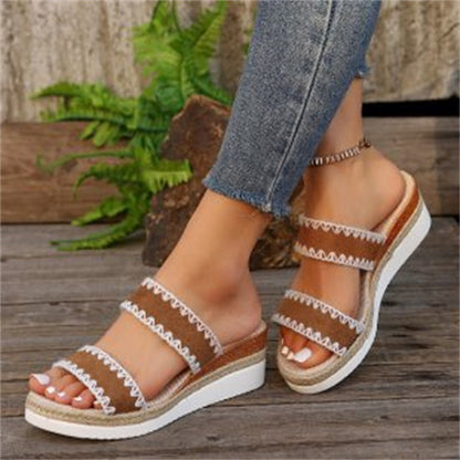 Hemp Rope Woven Wedge Sandals for Women