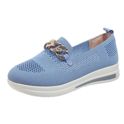 Women Chain Decor Breathable Sneakers