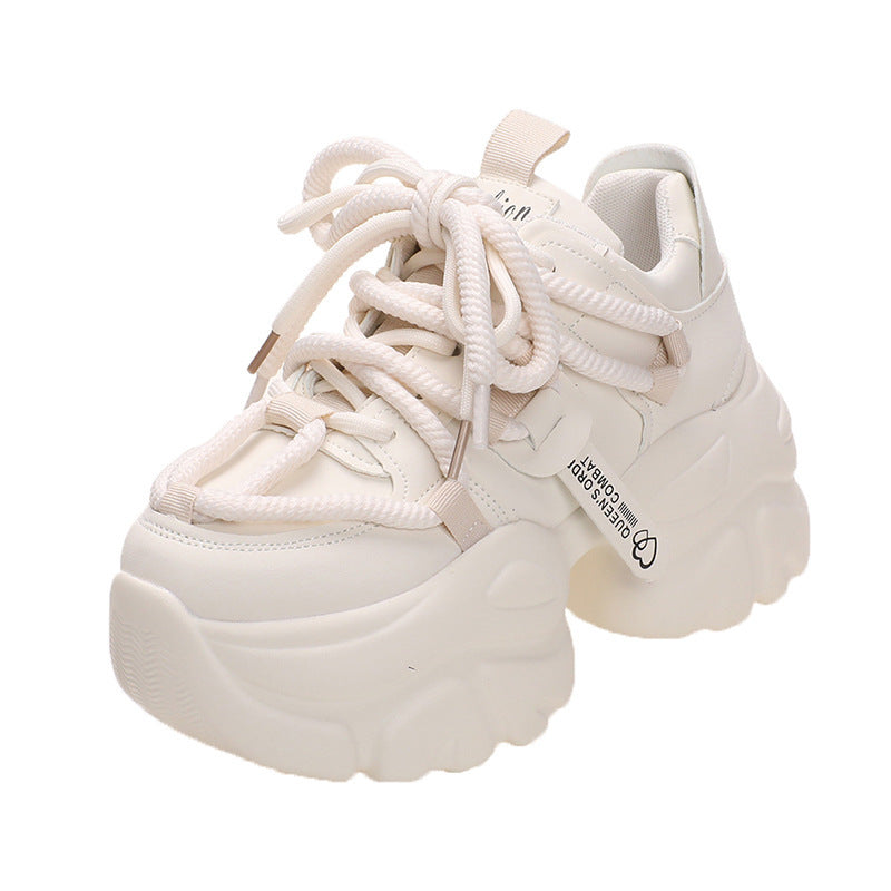 Large platform shoes with lace-up closure