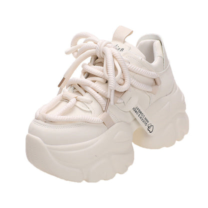 Large platform shoes with lace-up closure