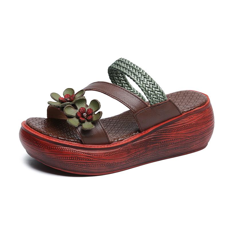 Luxurious Braided Platform Slides