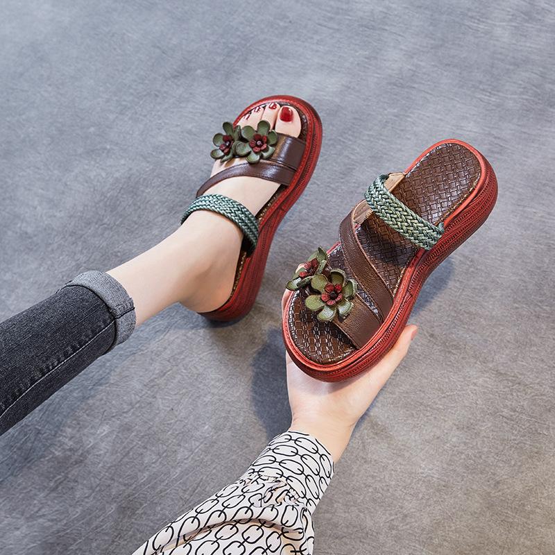 Luxurious Braided Platform Slides