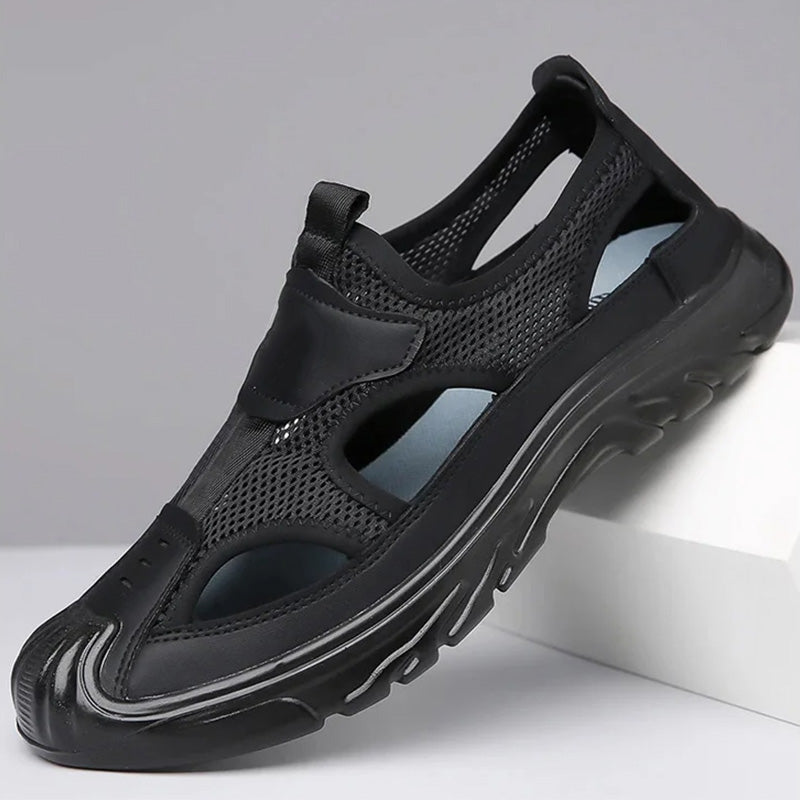 Men's mesh leather sandals