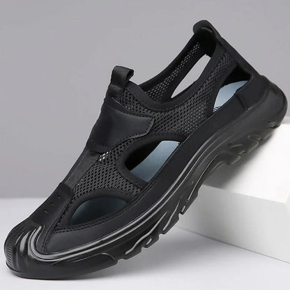 Men's mesh leather sandals