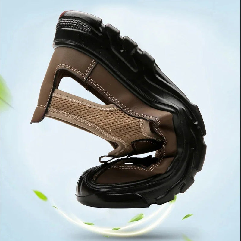 Men's mesh leather sandals