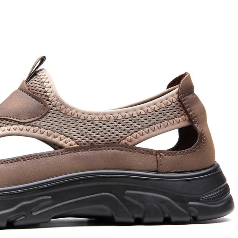 Men's mesh leather sandals