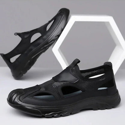 Men's mesh leather sandals