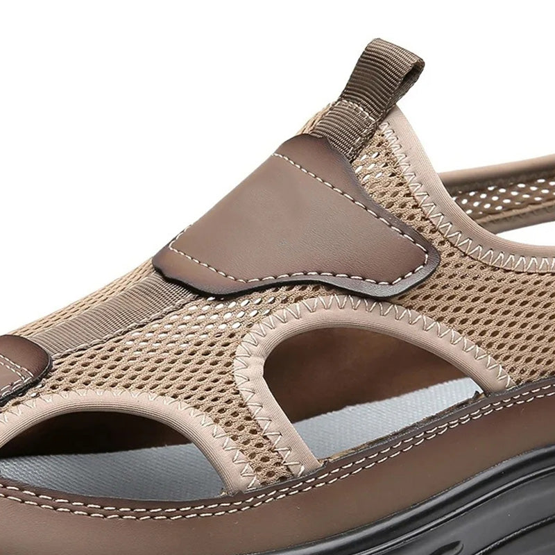 Men's mesh leather sandals