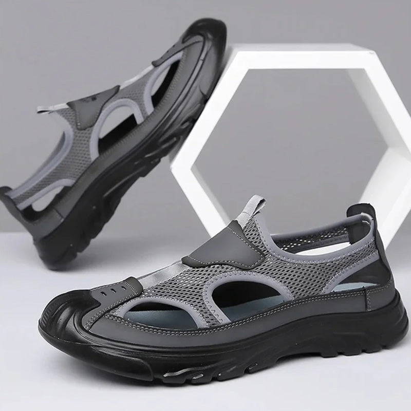 Men's mesh leather sandals