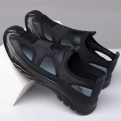 Men's mesh leather sandals