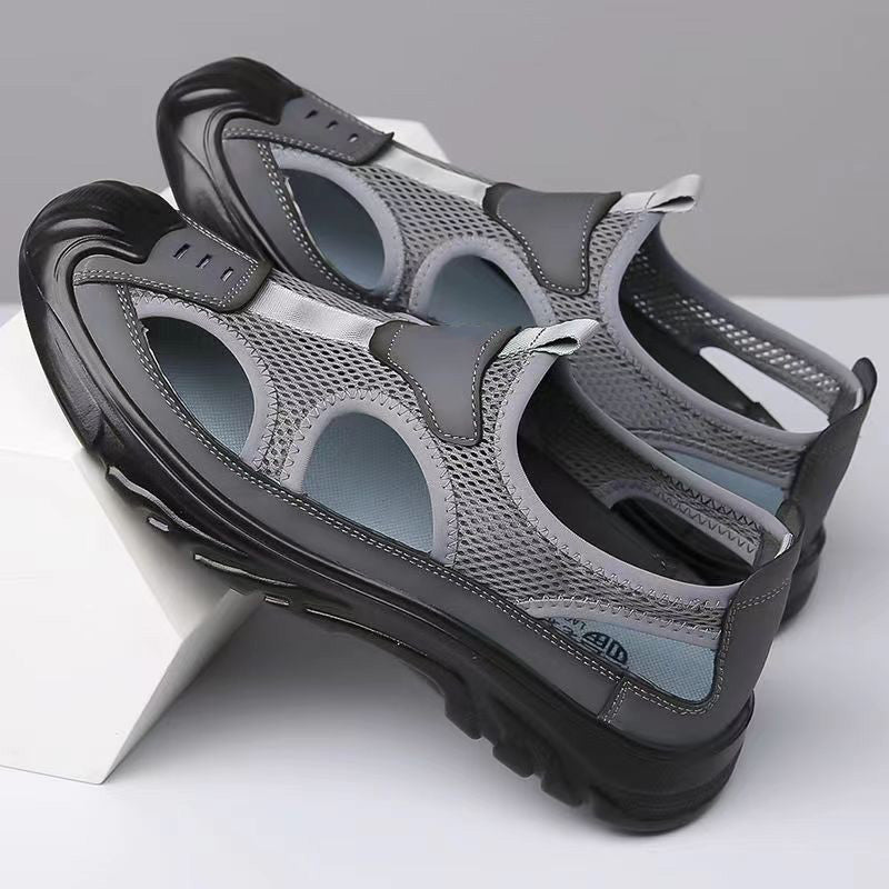 Men's mesh leather sandals