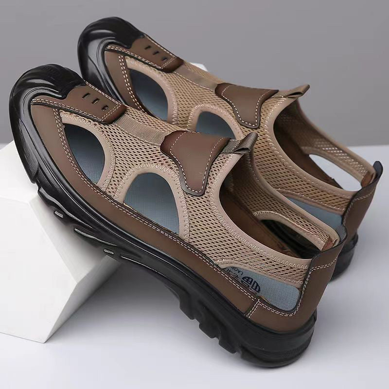 Men's mesh leather sandals