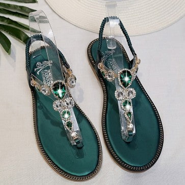 Women Flat Rhinestone Scandals